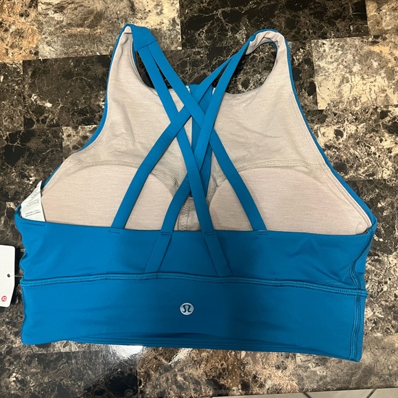 LULULEMON ENERGY HIGH-NECK LONG LINE BRA ZIP BLUE COLOR NWT - Picture 3 of 8